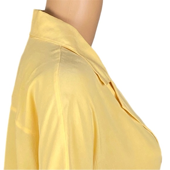 LAFAYETTE 148 100% Silk button down collared short sleeve blouse Medium EUC - Picture 4 of 13